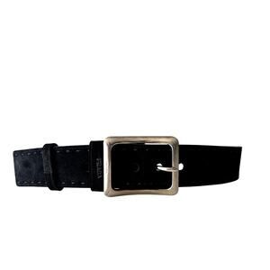 Prada 1C 24312 Soft Black Leather Belt Made In Italy 85/34 Silver Buckle